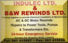 Indulec Ltd & B&W Rewinds 061-415907